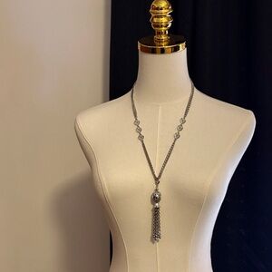 Elegant Silver Necklace Park Lane Necklace with Tassel